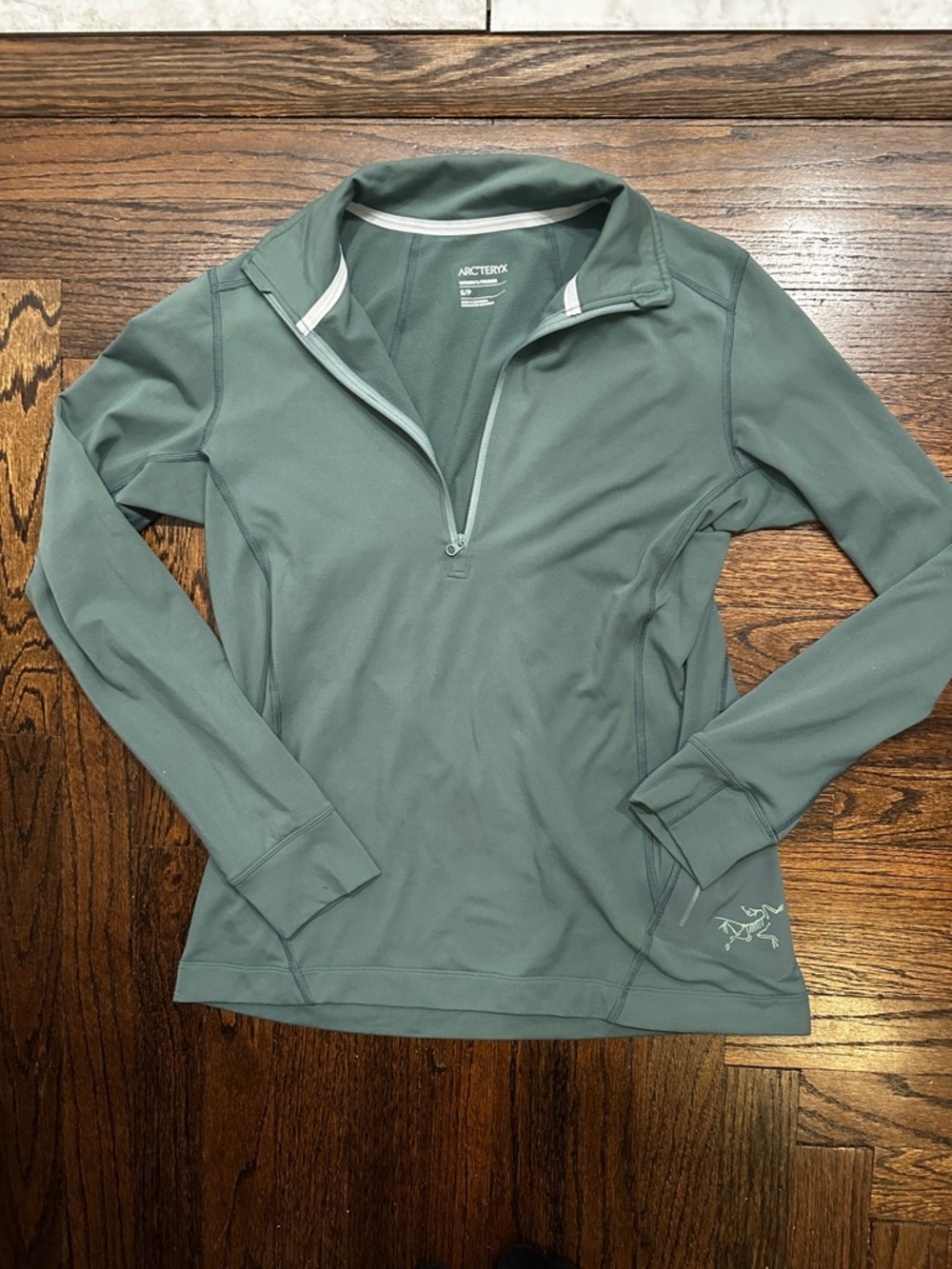 Arc’teryx Womens RHO LT Green Quarter-Zip Jacket Sweater Large